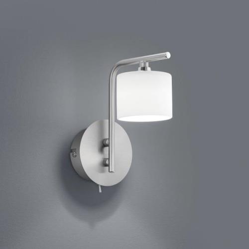 Mila LED wandlamp, nikkel/opaal glas, 1-lamp