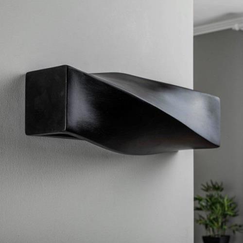 Wandlamp Turn van keramiek, up/down, zwart