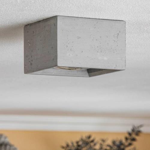 Opbouw-plafondspot Solana beton hoekig 1-lamp