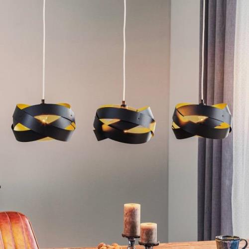 Hanglamp Tornado, 3-lamps, zwart