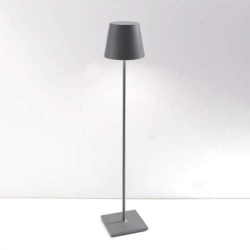 Zafferano Poldina XXL accu-vloerlamp IP54 grijs