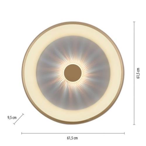 Vertigo LED plafondlamp, CCT, Ø 61,5 cm, messing