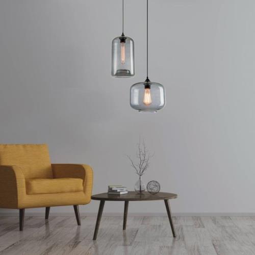 Hanglamp 14101 van glas, rookgrijs, Ø 19 cm