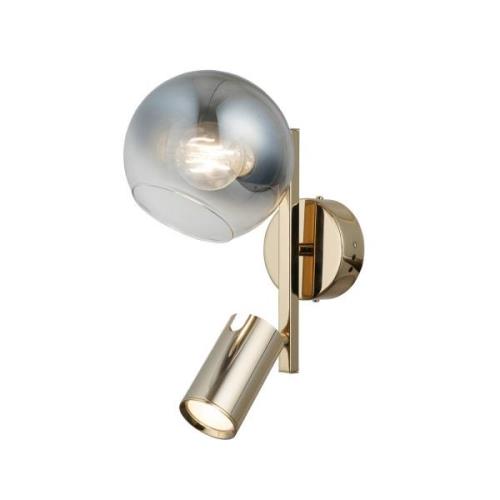 Wandlamp Zerde 1+1, goud, 2-lamps