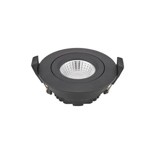 LED plafondinbouwspot Diled, Ø 8,5 cm, 6 W, 3.000 K, zwart