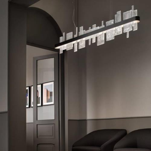 LED hanglamp Ribbon Linear, 150 cm, zwart, Up & Down