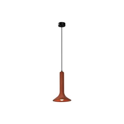 Funnel hanglamp, beton, rood