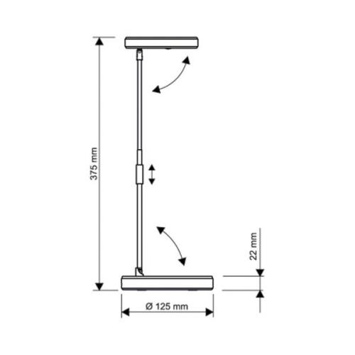 LED tafellamp MAULpuck, telescopische arm, wit