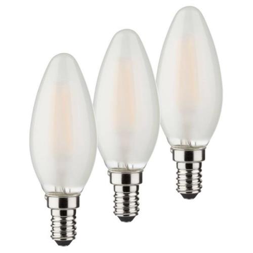 LED kaars E14 4W 2.700K 3 per set 470lm mat