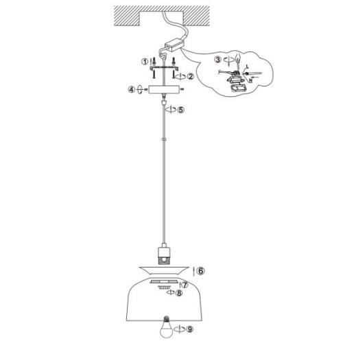 Skandina 3684ZW hanglamp, zwart, metaal, Ø 35 cm