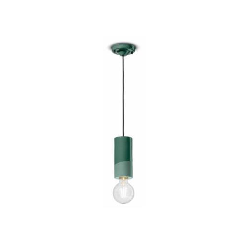 PI hanglamp, cilindervormig, Ø 8 cm groen