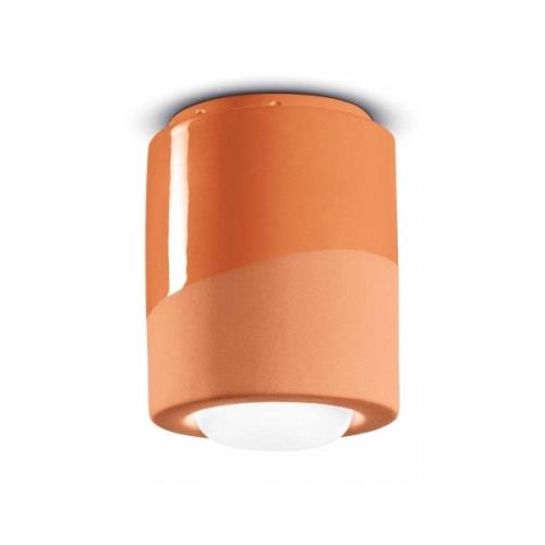 Plafondlamp PI, cilindervormig, Ø 12,5 cm oranje