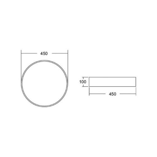 BRUMBERG Biro Cirkel, Ø 45cm, aan/uit, wit, 4.000 K