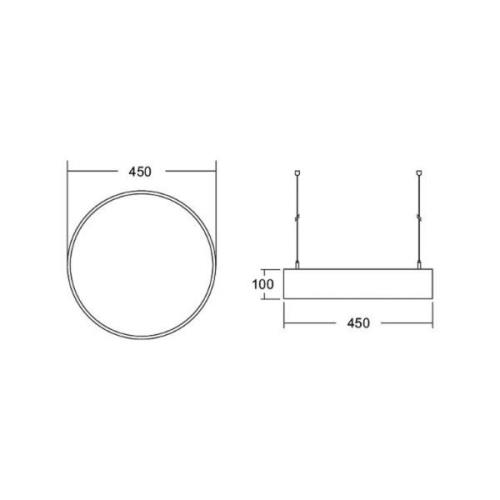 BRUMBERG Biro Circle 10, Ø 45 cm direct DALI zwart 4000 K