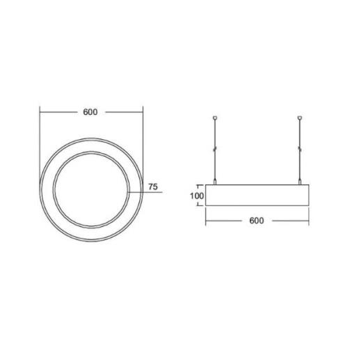 BRUMBERG Biro Cirkel Ring10 direct Ø 60 cm DALI zilver 830