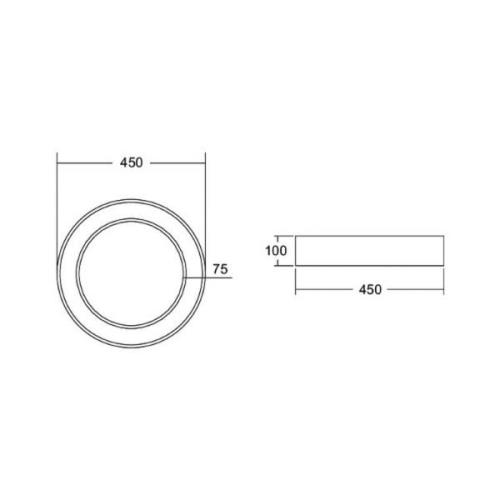 BRUMBERG Biro Cirkel Ring Plafond Ø 45 cm aan/uit wit 840