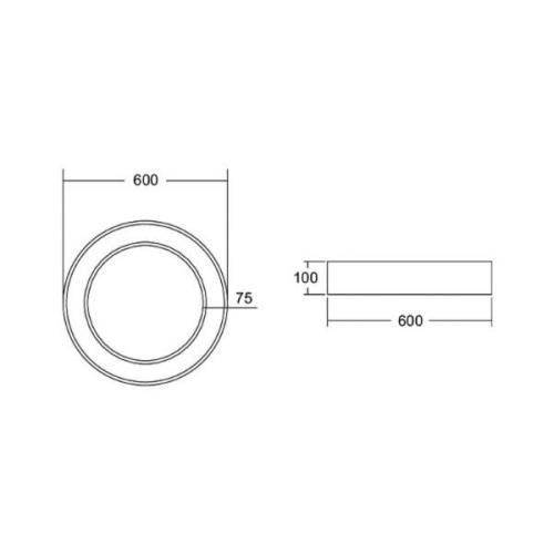 BRUMBERG Biro Cirkel Ring plafond, Ø 60cm, DALI, wit, 830