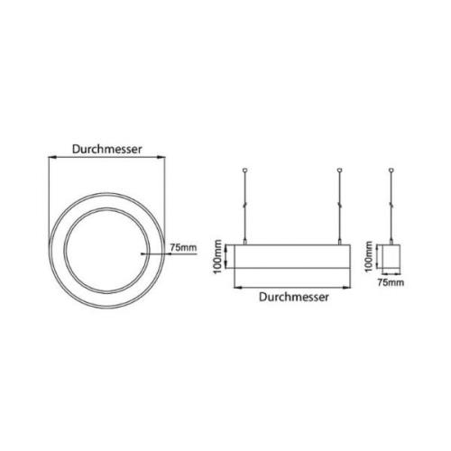 BRUMBERG Biro Cirkelring omhoog/omlaag Ø75 80W aan/uit zwart 840