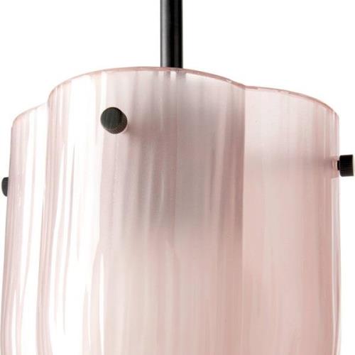 Gubi hanglamp Seine, antiek messing, koraalroze glas