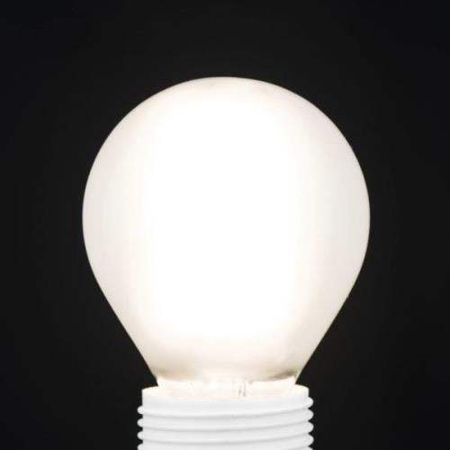 LED lamp, E27 G45, mat, 6W, 827, 720 lm, dimbaar