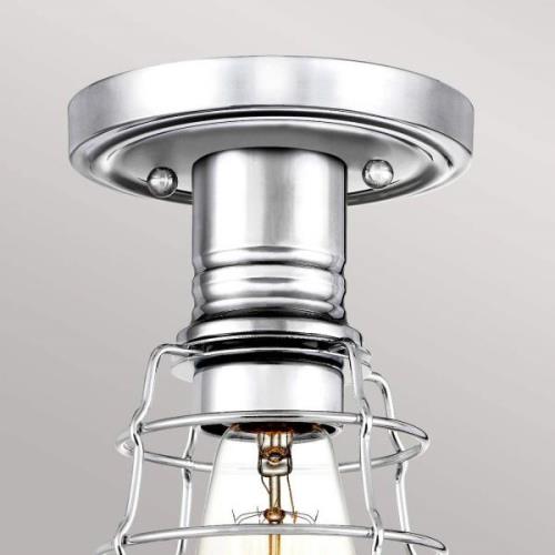 Mixon plafondlamp met metalen kooi, gepolijst chroom