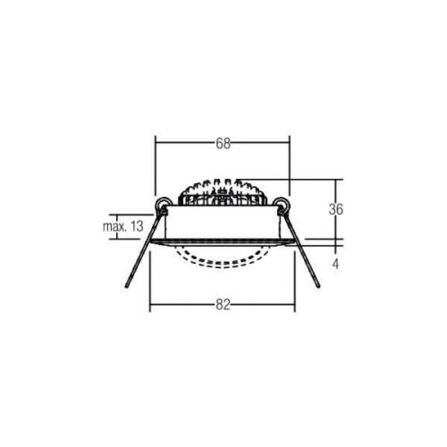 BRUMBERG BB03 LED inbouwspot, aan/uit aansluitdoos chroom