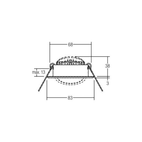 BRUMBERG LED inbouwspot BB09 on/off, aansluitdoos, roestvrij staal