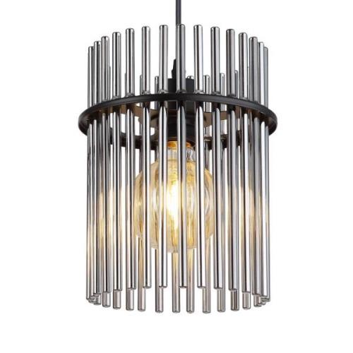 Hanglamp Gorley, lengte 110 cm, rookgrijs, 4-lamps, glas