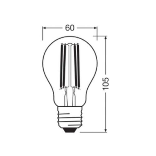 OSRAM LED Classic, gloeidraad, E27, 5W, 1.055 lm, 4.000K