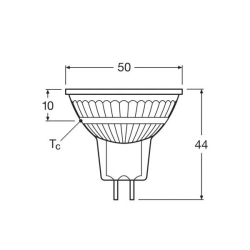 OSRAM LED reflectorlamp, GU5.3, 2,6 W, 12 V, 2700 K, 120°