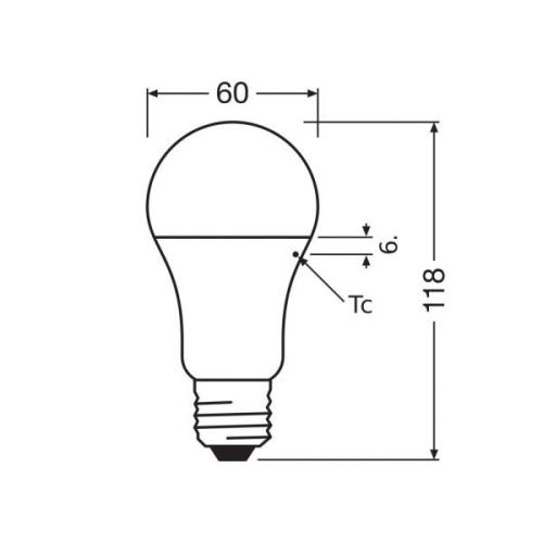 OSRAM LED Classic Star, mat, E27, 10W, 4.000K, 1.055 lm