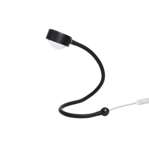 LightMe tafellamp Powerlens Snake, zwart, flexibele arm