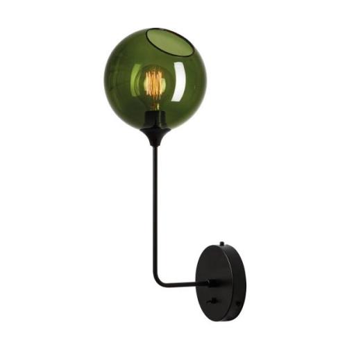 Ballroom Long wandlamp, groen, glas, handgeblazen