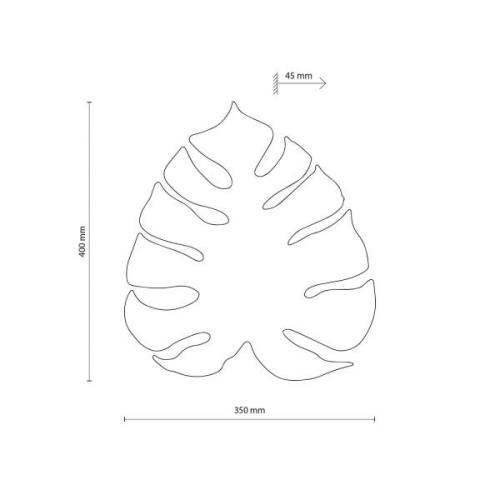 Wandlamp Monstera, bladvorm, 3 x G9, staal, bruin