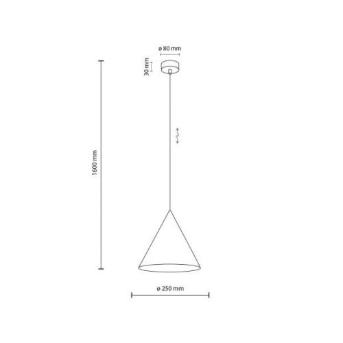 Cono hanglamp, wit, Ø 25 cm, staal, 1-lamp