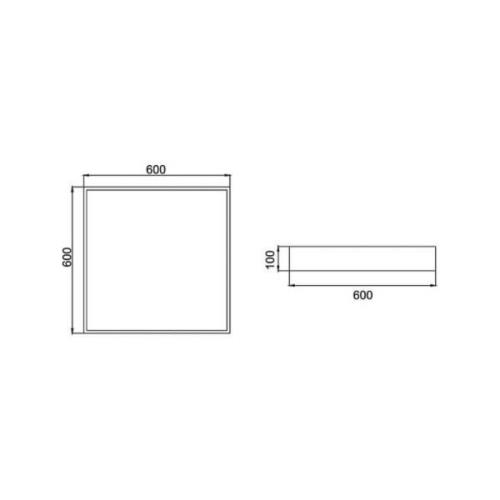 BRUMBERG Biro Square, 60x60cm, DALI dimbaar, zilver, 4.000 K