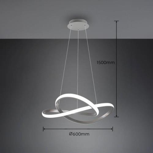 Hanglamp Course, mat nikkel, 4.000 K, Ø 60 cm, metaal