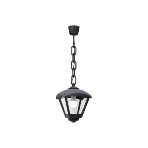 Buiten hanglamp Sicar/Dario zwart, heldere afdekking, E27 CCT