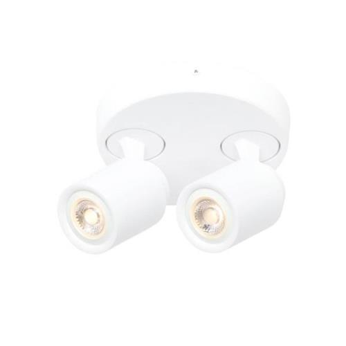 Razza plafondspot, wit, Ø 26,5 cm, 2-lamps, metaal