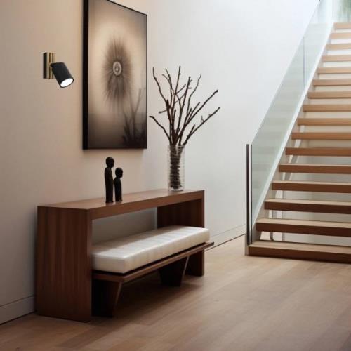 Envostar Tino wandspot 1-lamp zwart/hout