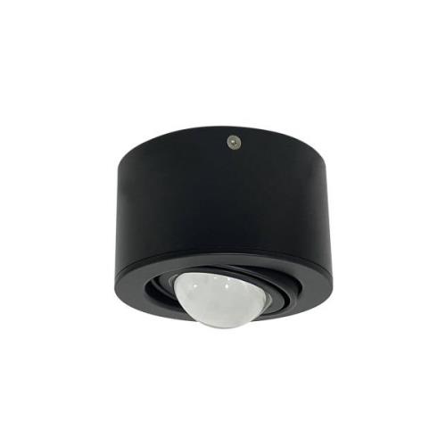 Lindby spot Jyla, zwart, 4.200 K, Ø 13 cm, lens, aluminium