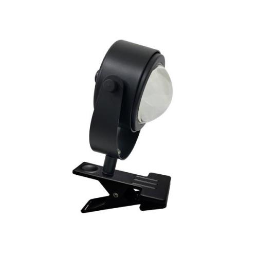 Lindby klemlamp Jyla, zwart, lens, 3.000 K, GX53