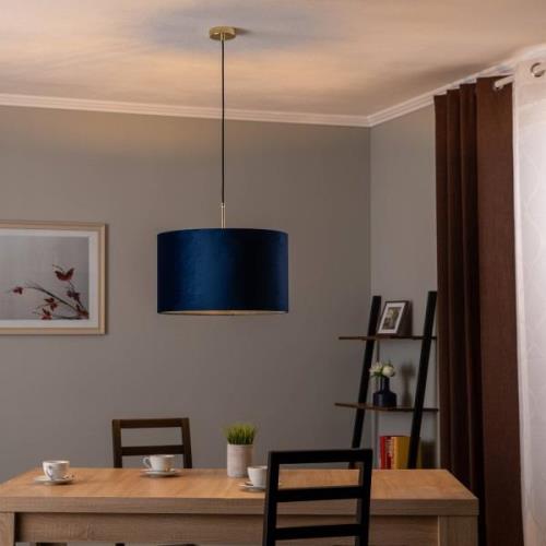 Hanglamp Monaco met blauwe fluwelen kap