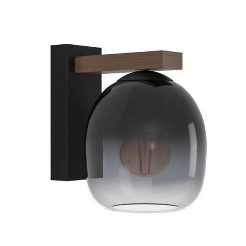 EGLO Filago wandlamp van rookglas 1-lamp