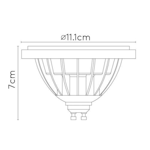 LED reflector GU10 12W 3000K dim to warm, zwart