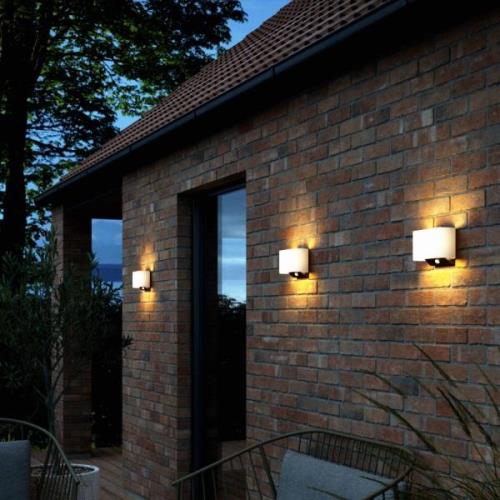 Piola LED buitenwandlamp op zonne-energie, wit, met sensor