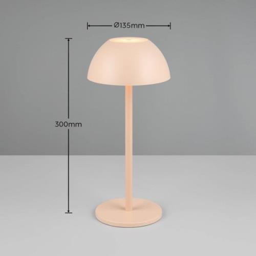 Ricardo LED tafellamp, zand, hoogte 30 cm, kunststof