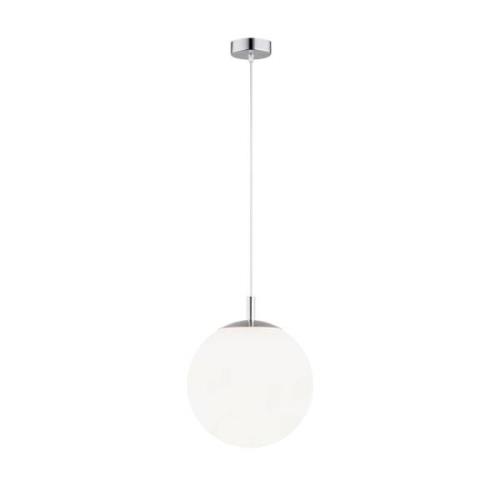 Bernike hanglamp, wit/chroom, glas, Ø 30 cm