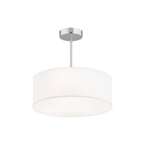 Oja plafondlamp, wit/chroom, textiel, Ø 40 cm