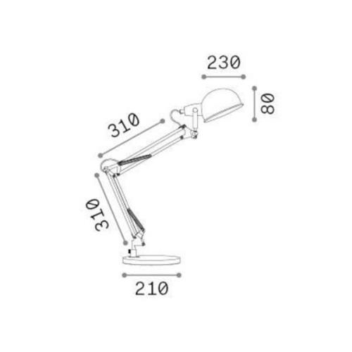 Ideal Lux bureaulamp Johnny, messingkleurig, metaal